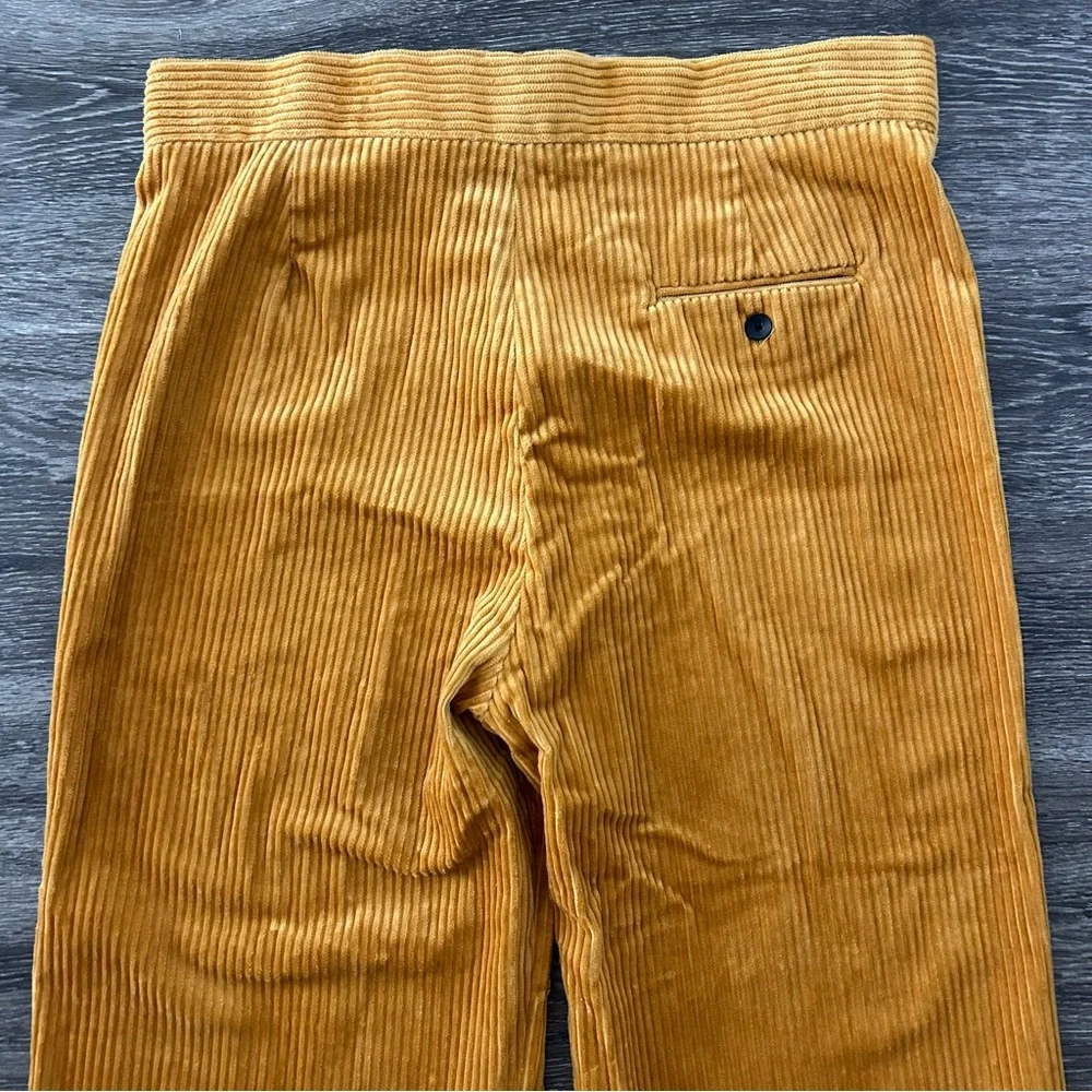 ZARA Woman Corduroy Wide Leg Pants Trousers XL Cropped Ankle Grazer Camel NWT - Picture 6 of 9